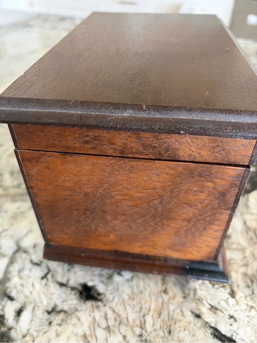 Classic Wooden Jewelry Organizer Box in Brown with Brass Handles